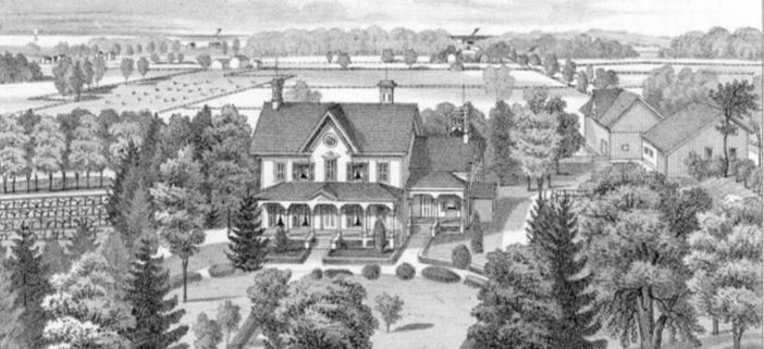 Residence of Edmund Mead in Sheridan Center, as illustrated in 1881 Chautauqua County atlas