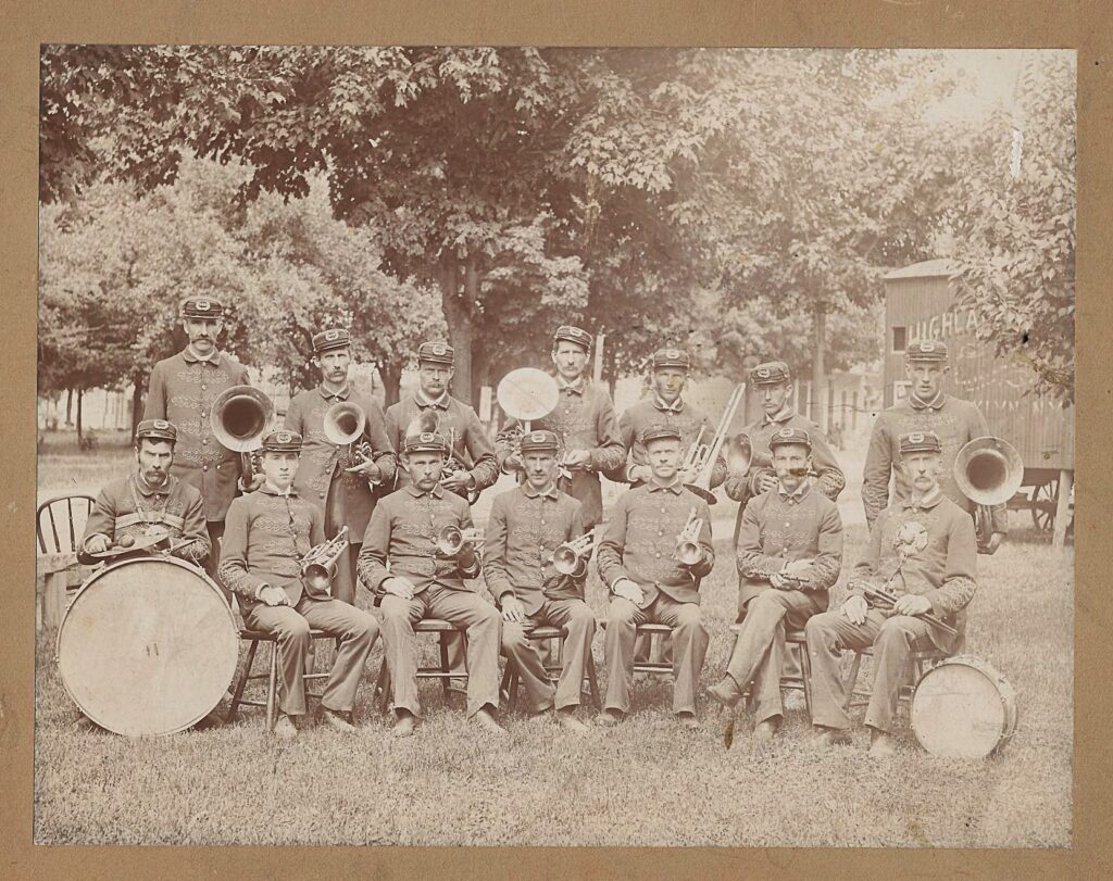 Photograph of a Sheridan, N.Y. band, possibly Sheridan Cornet Band, date unknown. (Photo courtesy of William S. and Susan Rice)