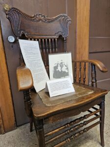 William Johnson chair on display at SHS